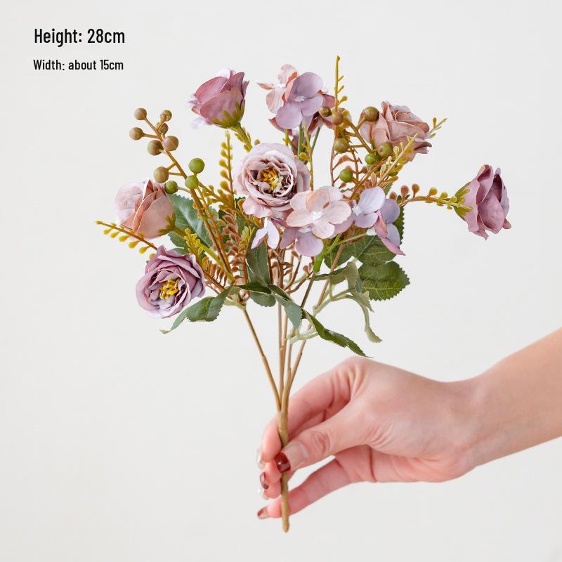 Purple Series Artificial Flowers: Elegant Decorative Floral for Home, Wedding, Model Room, and Soft Décor.