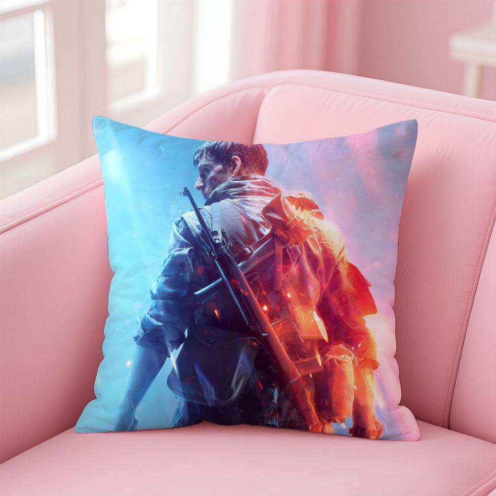 Hot Cool Games B-Battlefield Cushion Cover Pillowcase Short Plush Invisible Zipper Room Sofa Cushion Cover