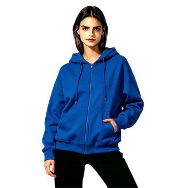 Colorful Loose Fit Zipper Hoodie Sweatshirt