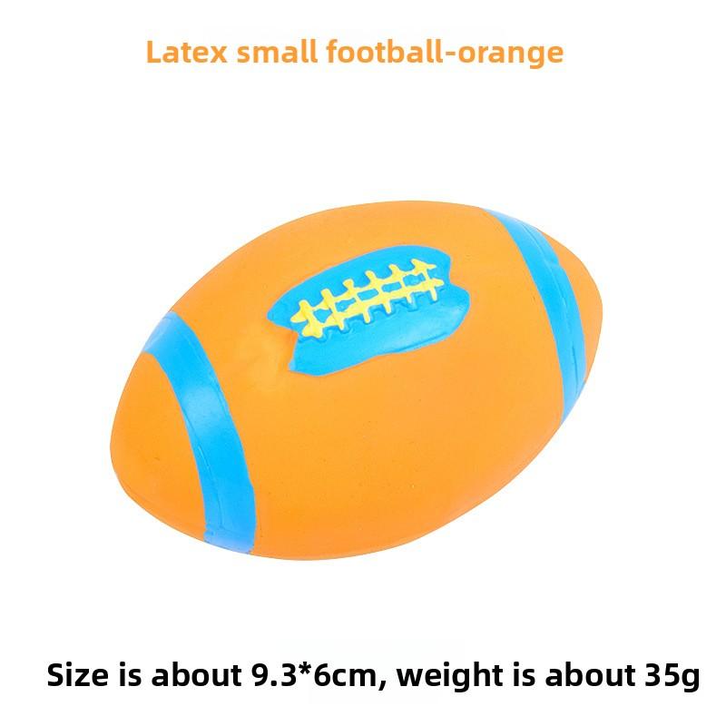 

Latex Toy Rugby Ball - Interactive Sound-emitting Cartoon-colored Small Dog-shaped Toy Ball помаранчевий
