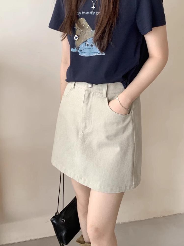 Plus Size A-line High Waist Denim Skirt - Slimming Spring/Summer Short Skirt XL