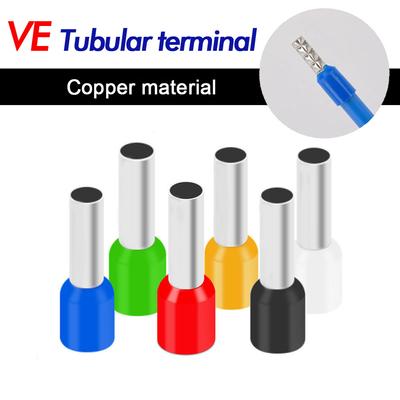 100PCS Insulated Ferrules Crimp Terminal Cord End Wire Connector E0508 E7508 E1008 E1508 E2508 Electrical Wire Terminal