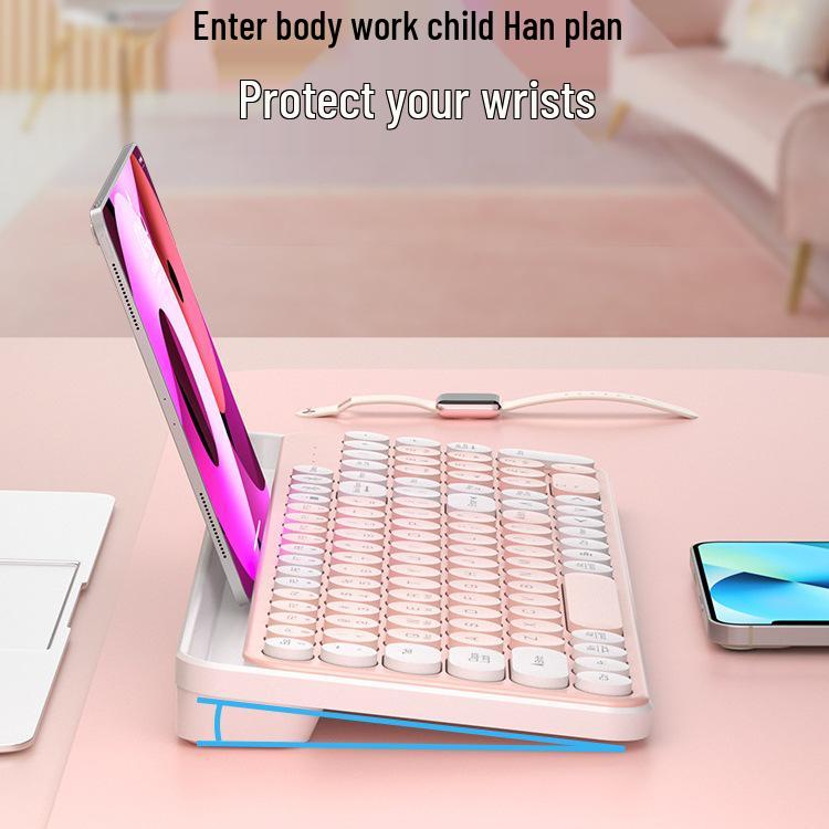 Retro Round Keycap Dual-Mode Wireless Bluetooth Keyboard & Mouse Set for Laptop, Desktop, Mobile, and Tablet