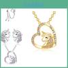 Beautiful Unicorn Themed Necklace And Earring Set With Colorful Heart Pendant