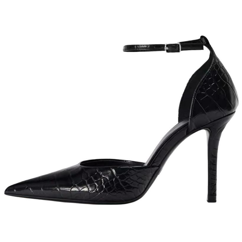 

Zara Модная универсальная трендовая обувь из искусственной кожи с животным принтом, туфли-лодочки на высоком каблуке для женщин, черные 12232410-35 40