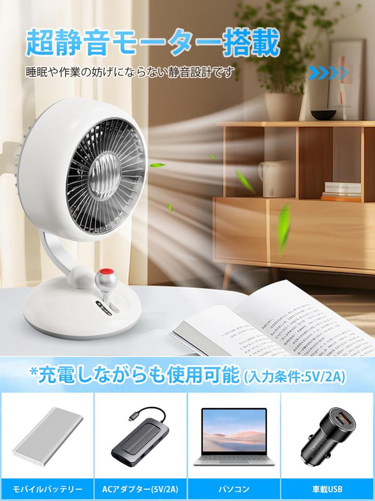 Compact USB Desk Fan with 2025 New Design and LED High 3 Adjustable Quiet Timer Mini Automatic Stylish Ideal for and Office Use to Prevent Heatstroke