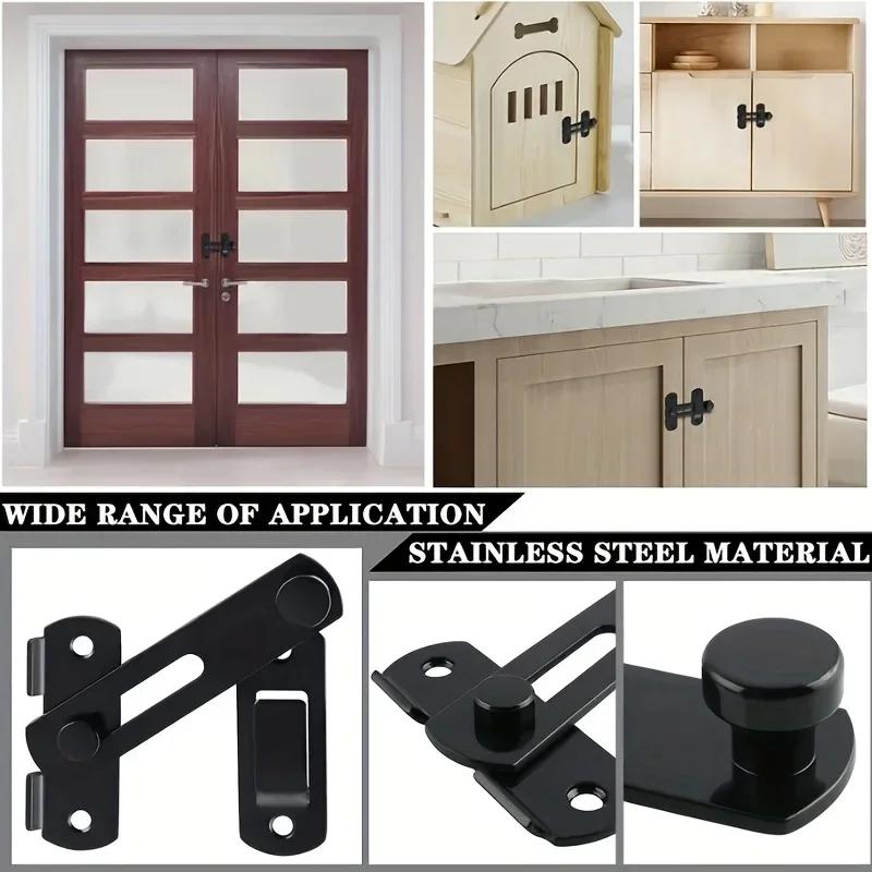 Door Lock Guard Latch Bolt 180 Degree Stainless Steel Latch Sliding Barn Door Lock Security Hardware For Window Cabinet Home