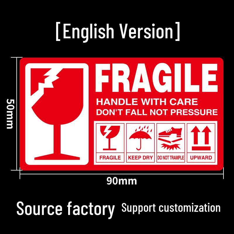 Fragile Handle with Care Adhesive Warning Label Sticker