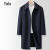 Yalu Men's Merino Wool Blend Mid-Long Winter Coat
