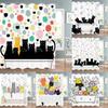 Cartoon Cute Bathing Cat Art Shower Curtain, Bathroom Decorative Shower Curtain, Home Printed Bath Curtain with Hooks