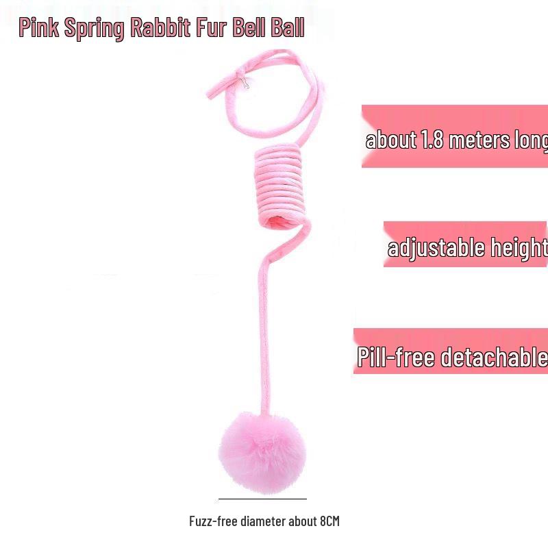 Rabbit Fur Plush Cat Teaser: Hanging Door Spring Toy for Self-Amusement and Boredom Relief