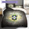 Brazil National Football Team  Pattern Bedding Quilt Set  Home Decoration  Gift (1 * duvet cover + 2 * pillowcase  without core)