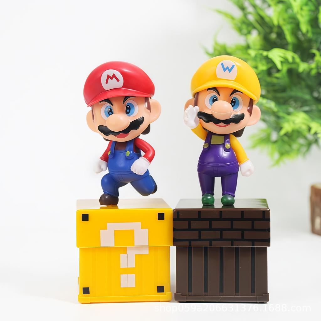 In Stock 4Pcs/Set Super Marios Action Figure Model Doll Cake Decoration Car Ornaments Anime Peripherals Children Toys