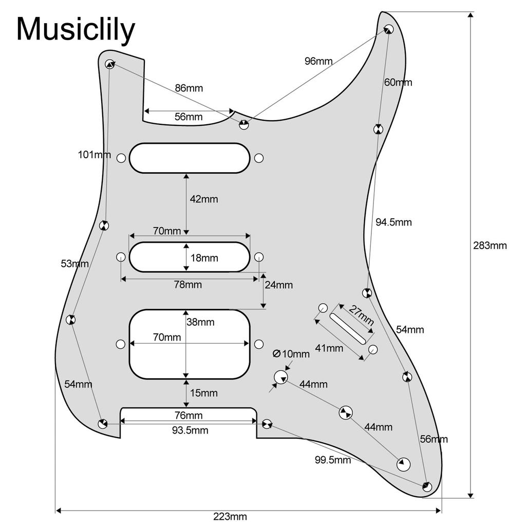 Musiclily Pro SE Prewired Pickguard Alnico 5 Pickup and 5WAY Super Switch Set for ST Strat Electric Guitar 4 Ply Aged White Pearl ST-HSS-60SE