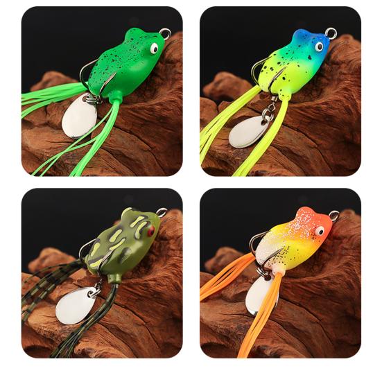 Topwater Frog Lures Set Realistic Appearance Sharp Hook Design Frog Artificial Soft Baits Freshwater Simulated Frog Lures