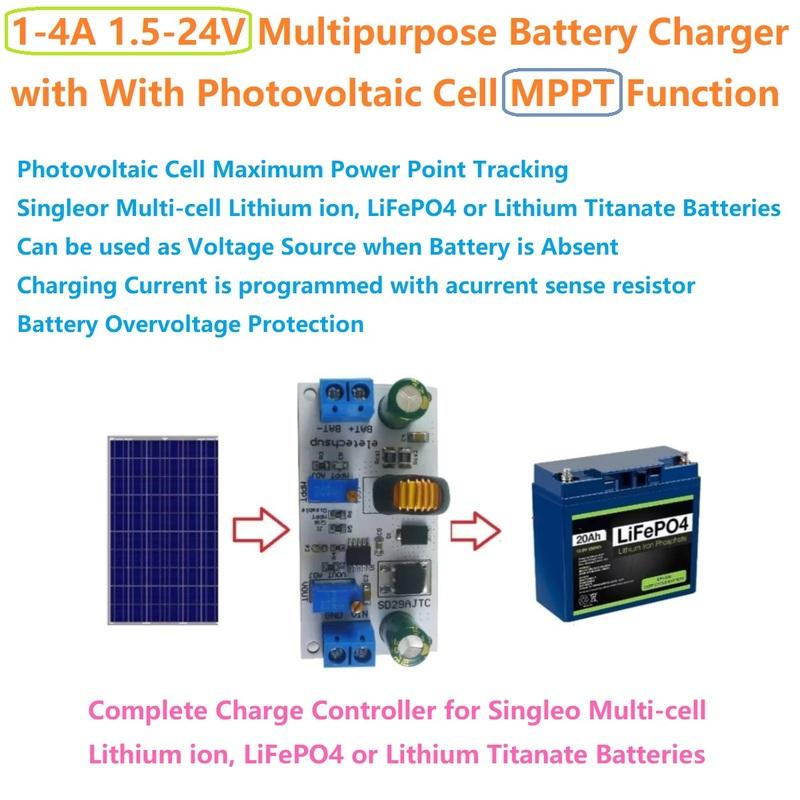 SD29AJTC Li-ion Li-po LiFePO4 Lithium Titanate Multifunctional Battery Charger 1.2-25V Output 80W 1-6Cells MPPT Solar Controller