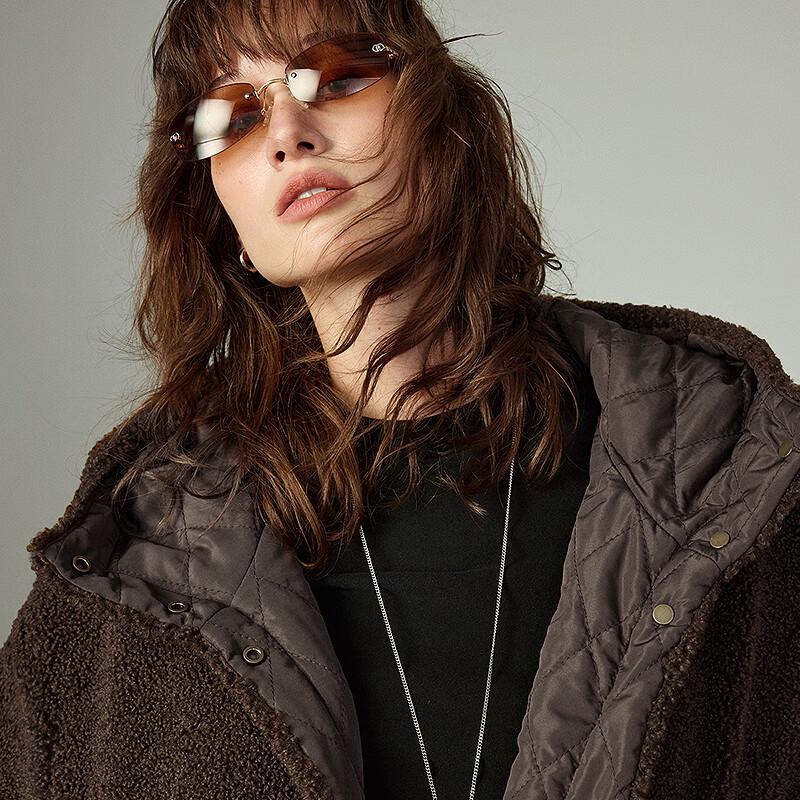 Chuyu Women's Maillard Wheat Fleece Hooded Padded Jacket