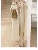 Women's Popular Off-White Mid-Length Wool Coat - Autumn/Winter Korean Style 2023.
