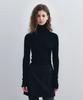 LOEIL Ribbed Wool Turtleneck Knit - Black