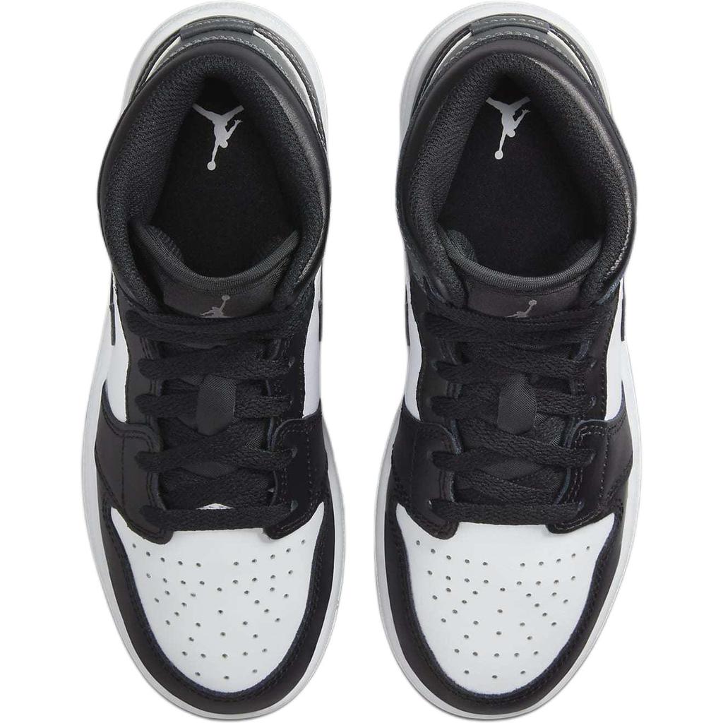 New Jordan Air Jordan 1 Slip-Resistant Cushioning Mid-Top Kids' Running Shoes Black Gray Color Kids' DQ8423-001