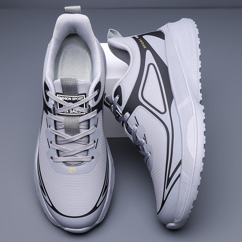 Outdoor Sports Hiking Shoes Men's Spring Black Casual Running Shoes Soft Sole Summer Breathable Travel Shoes