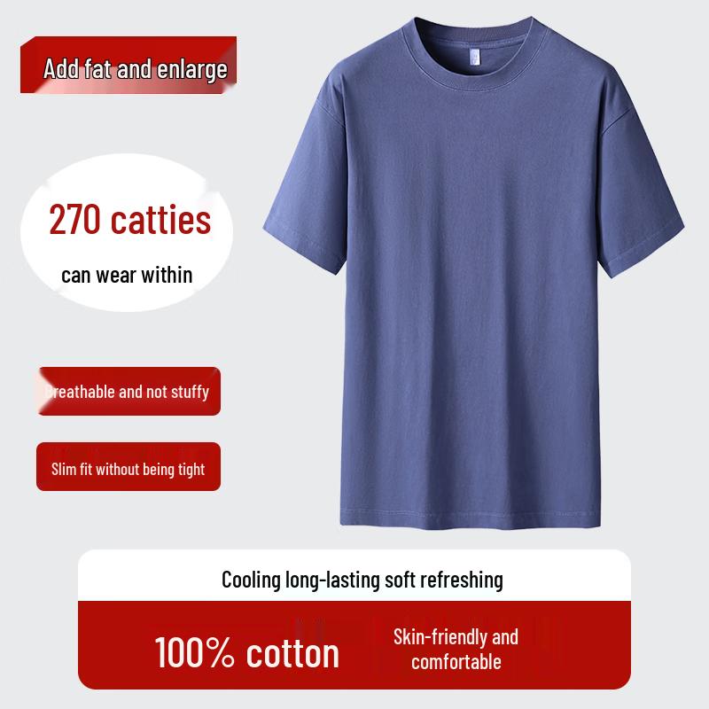 

Dibinze Men s Plus Size Pure Cotton Round Neck T-Shirt 5XL