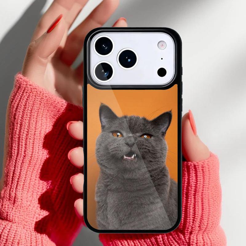 Russian Blue Cat Kitten Cute Phone Case for iPhone 17 Air 16e 15 14 13 Pro Max Back Cover for 12 11 Pro Coque