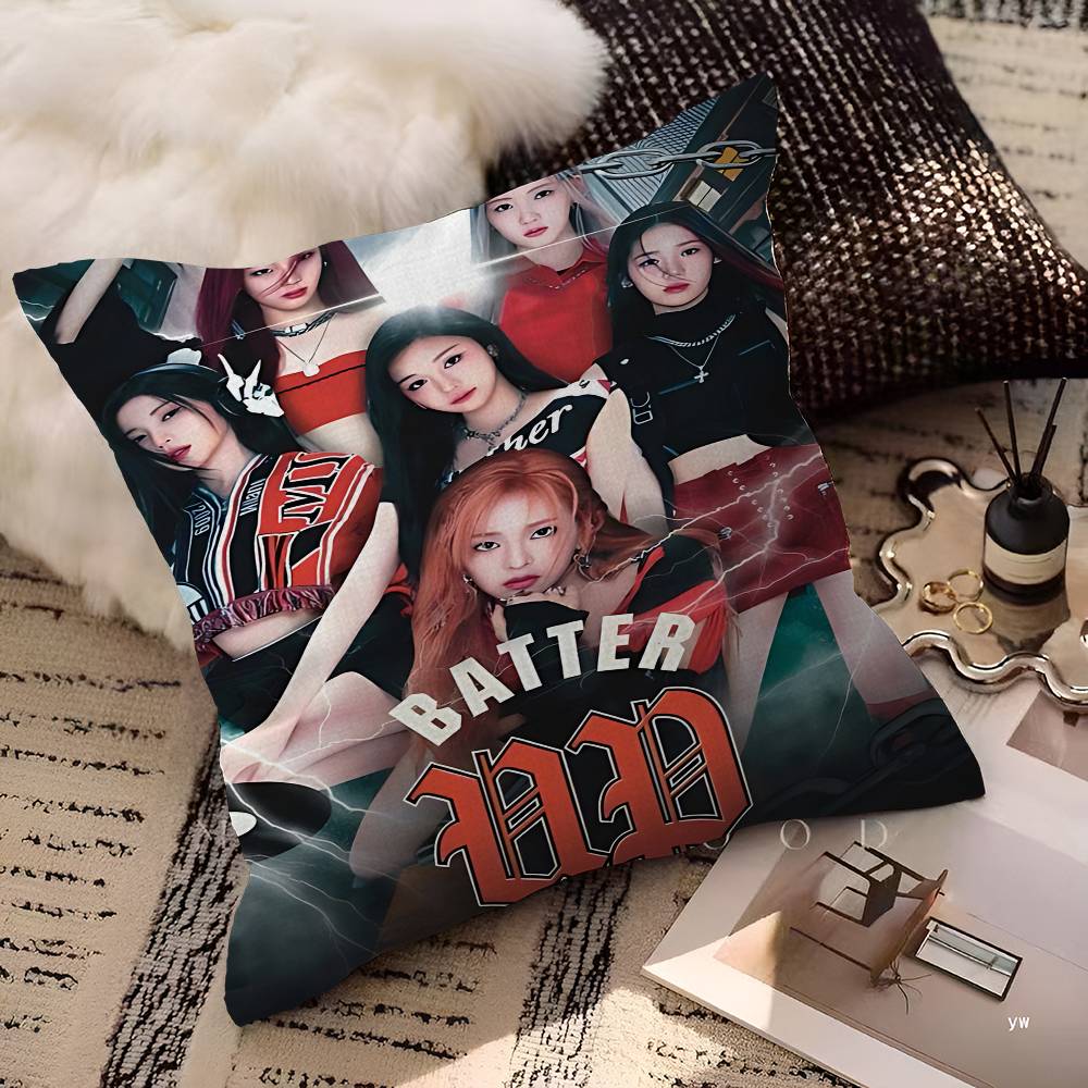 Kpop B-Babymonster Anime Cushion Cover Inches Farmhouse Decor Home Throw Pillow Covers For Couch Decorations