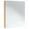 Vidaxl Szafka Łazienkowa Z Lustrem, 60X15X75 Cm, Mdf, Biel I Dąb