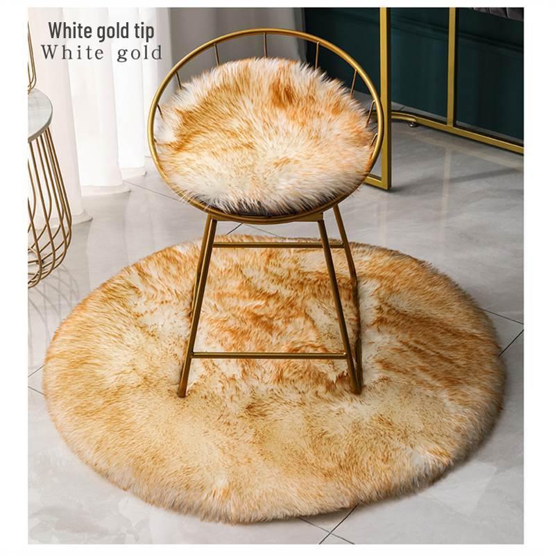 Nordic Plush Round Rug for Bedroom, Chair, and Vanity