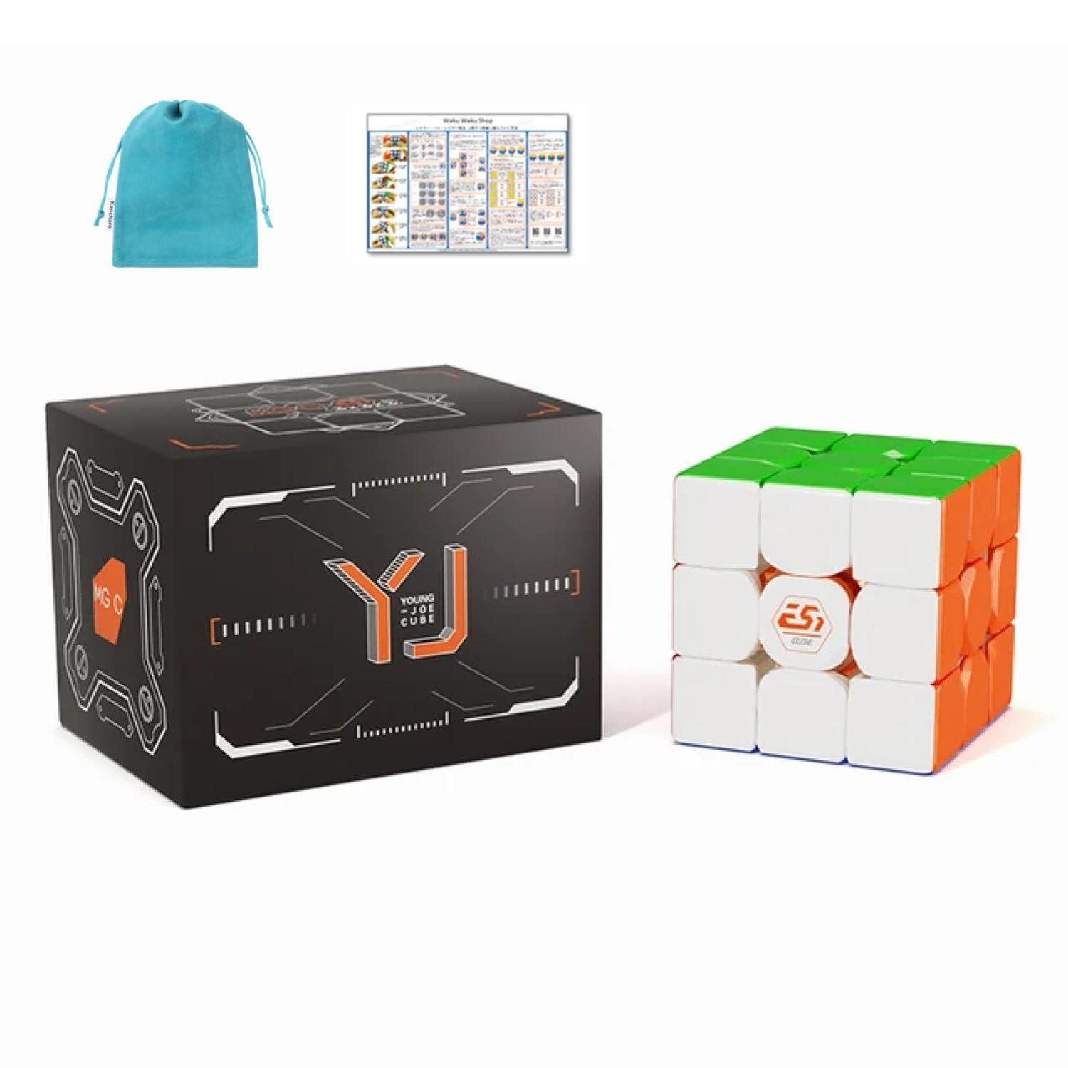 

YJ MGC EST 3x3 [Pouch IncludedAuthentic] Magnetic 3x3 Cube, Stickerless, Competition Puzzle