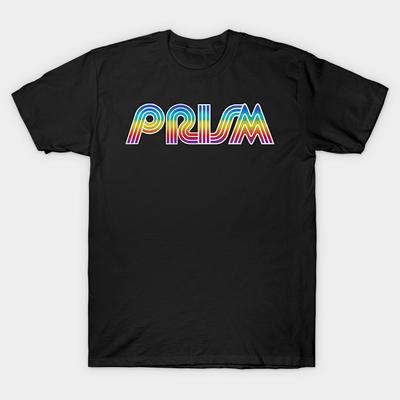 Men Black Print T-shirt Prism Sports No-Cut Transfer Paper Print Cotton Tshirt