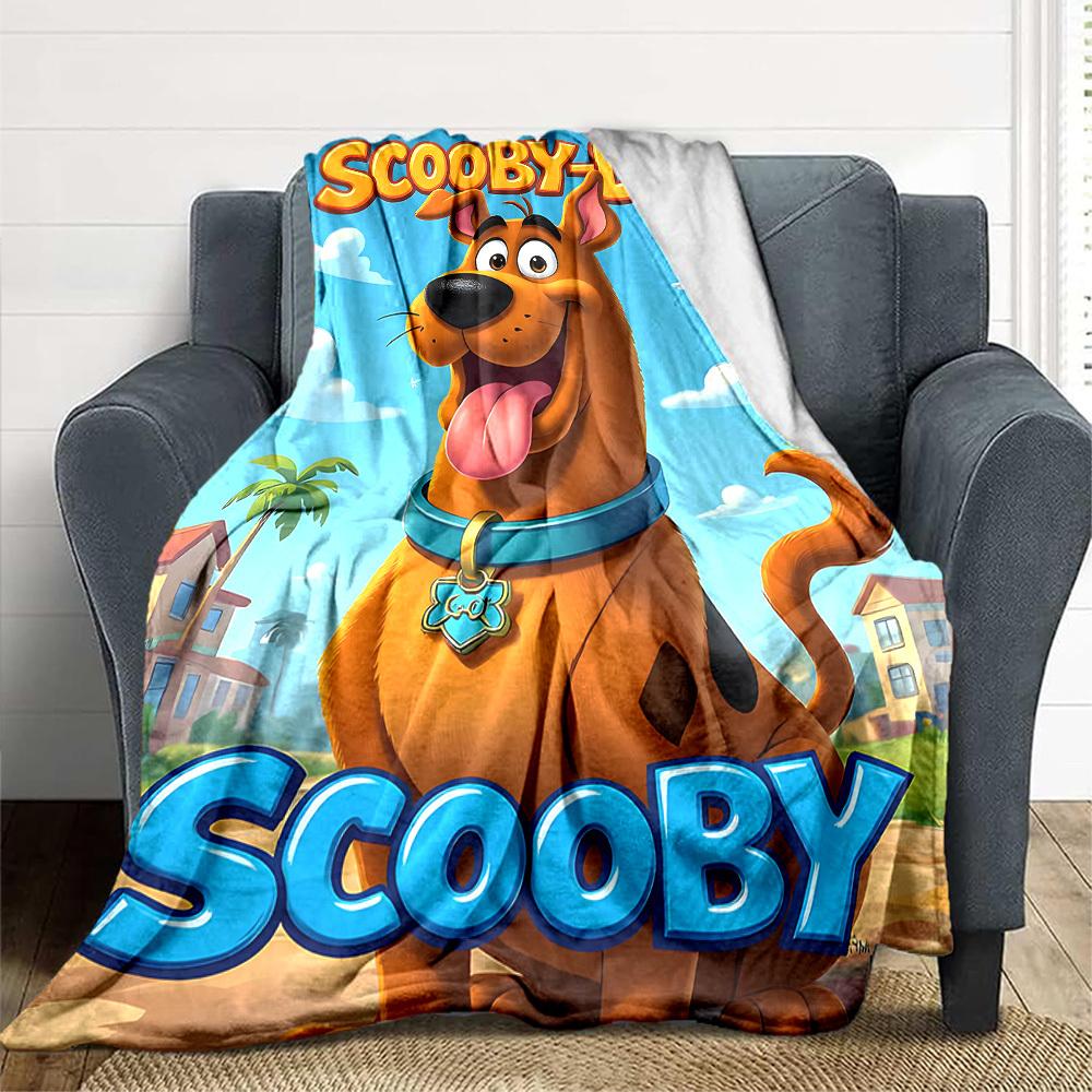 1pc Scooby-Doo Mystery Flannel Throw Blanket - Lightweight Soft Warm All-Season Blanket for Sofa, Bed, Travel, Camping L1029054