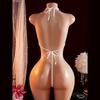 Sensual Lingerie Exotic One Piece Sexy Pajamas Full Body Transparent Binding And Halter Lace-Up Teddy Woman Bow Erotic Bodysuit
