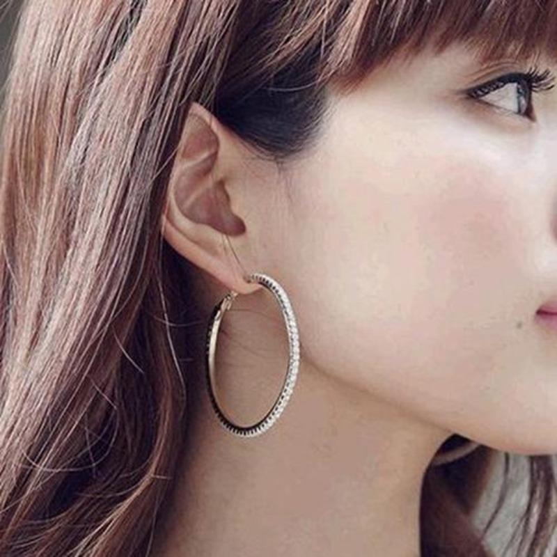 Women's Luxury Party Crystal Rhinestone Earring  Hoop Ear Ring Jewelry Charms