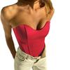 Design fish bone waist vest, sexy slim-fitting waist and thin temperament solid color tube top