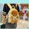 Cute Cartoon Plush Teddy Bear Doll Decoration Student Backpack With Pendant For School And Urban Use