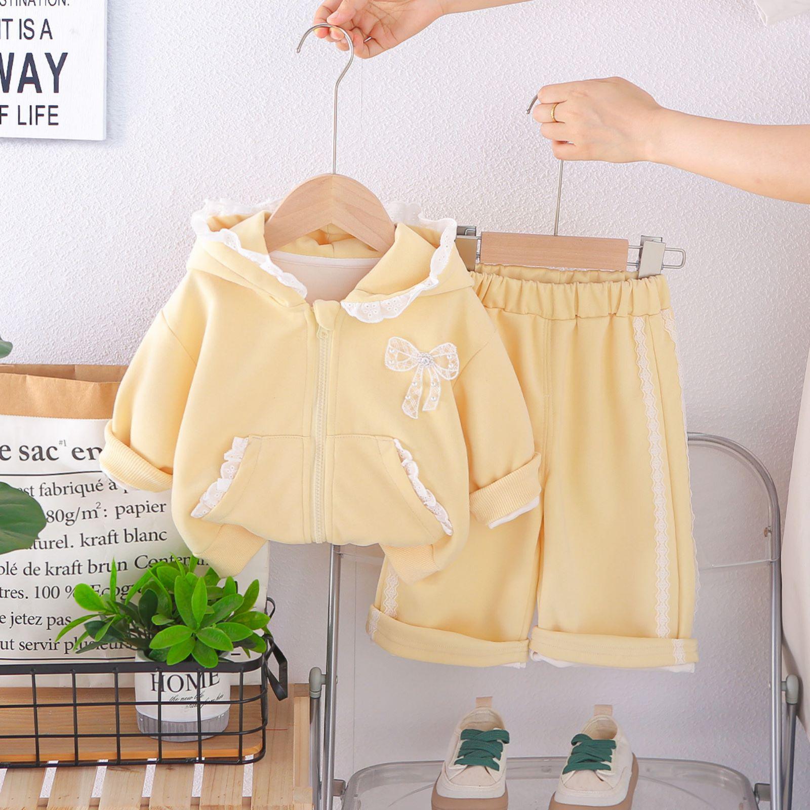 

Детский повседневный комплект с длинным рукавом, удобные наряды для повседневной носки 90 жёлтый