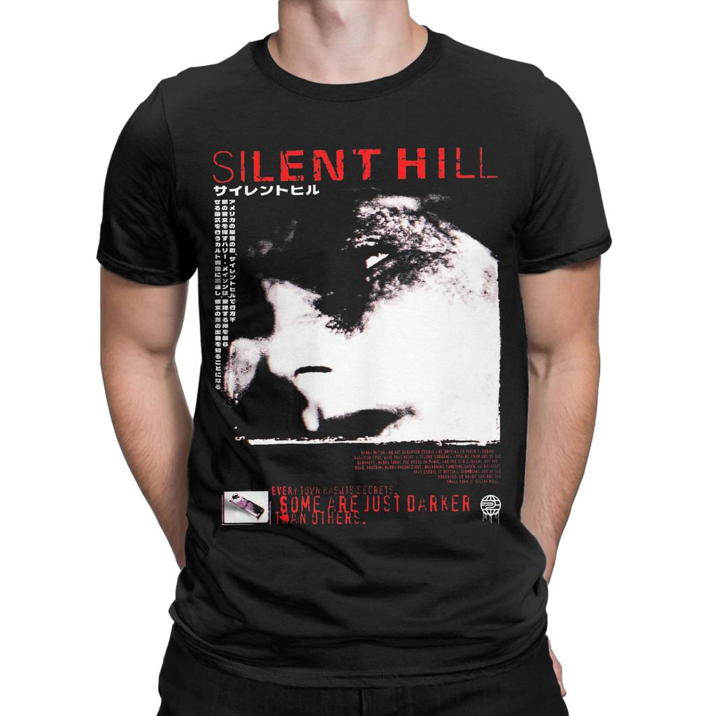 Silent Hill 1 Game T Shirts for Men Pure Cotton Novelty TShirts O Neck Tees Short Sleeve Clothing Big Size