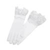 Lace Mesh Bride Dress Gloves Bow Pearl Chiffon Gloves Vintage Etiquette Gloves  Prom Cosplay