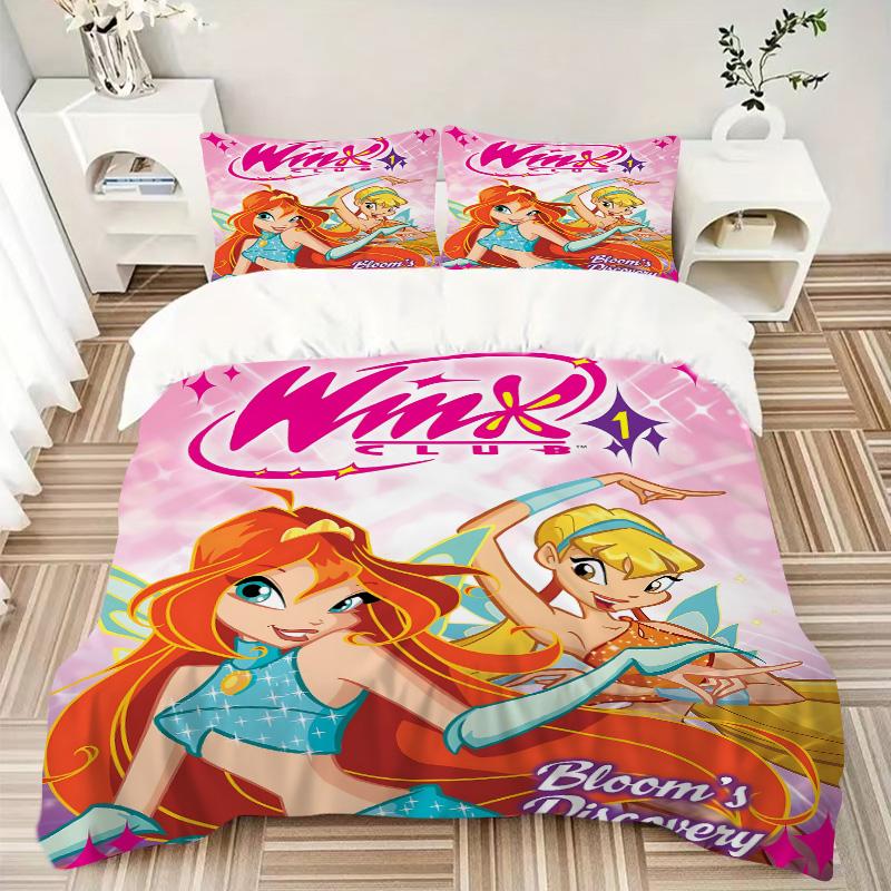 Winx Club Bloom'S Discovery Print 3Pcs Bedding Setduvet Cover With 2 Bedropillowcase Home Birthday Gift