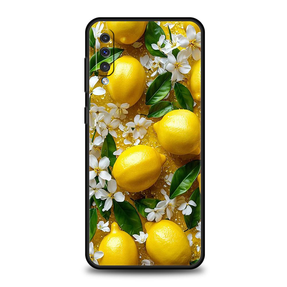 Phone Case for Samsung Galaxy A56 A36 A26 A06 A16 A24 A36 A54 A14 A42 A22 A20 A12 A10 5G Soft TPU Summer Fresh Fruit Lemon Print