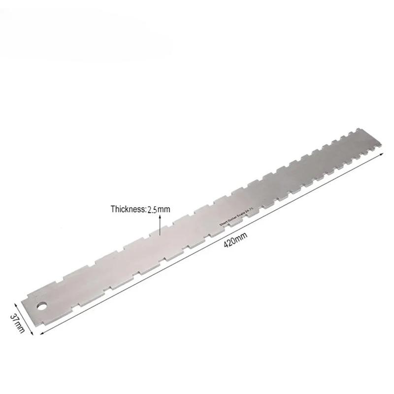 Guitar Straight Edge Guitarist Tool with String Action Ruler, Stainless Steel Standard Electric Guitar Accessories, Maintenance