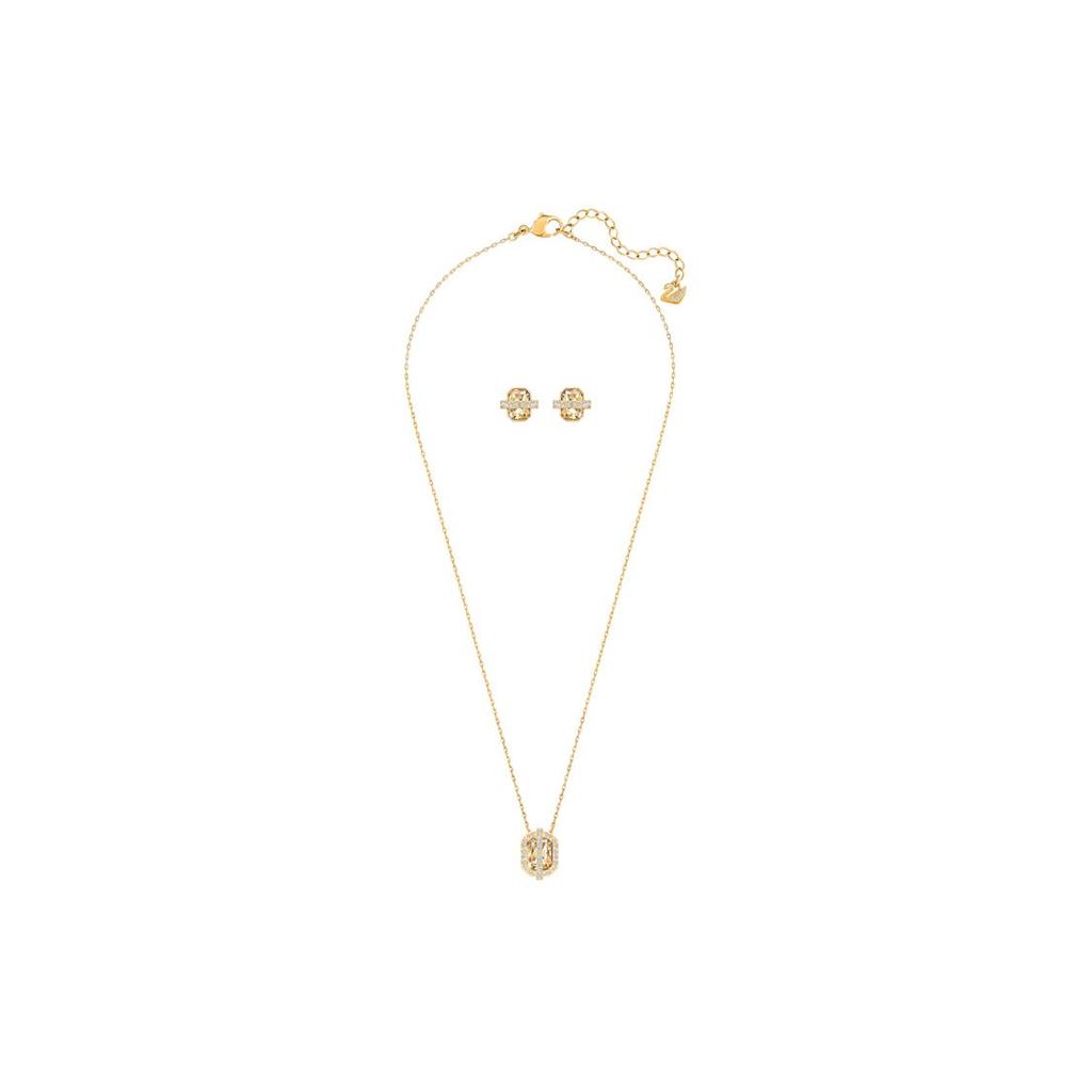 Swarovski Favor Serie Gold Quadrat Geometrisch Ohrringe Halskette Set Damen Schmuck 5528953