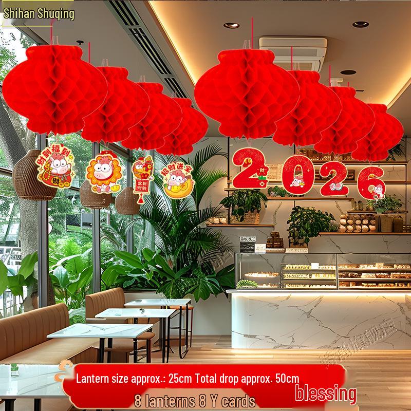 2026 Horse Year New Style Paper Lanterns - Spring Festival Hanging Decorations for Malls and Events