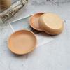 Wood Dessert Plate Round The Afternoon Tea Dishes Solid Wood Tableware Food Fruits Dish Wooden Bowl