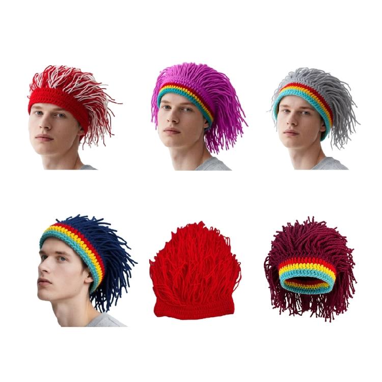 Cappello Caldo Copriorecchie Divertente Moda Capelli Intrecciati per Uomini Donne Inverno Pendolarismo Feste