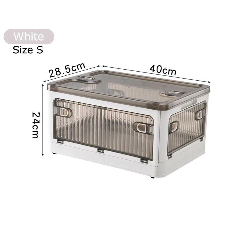 

Large Capacity Storage Box Foldable Closet Organizer Stackable Sundries Organizer with Wheels Home Storage Books Snack Toy Bin