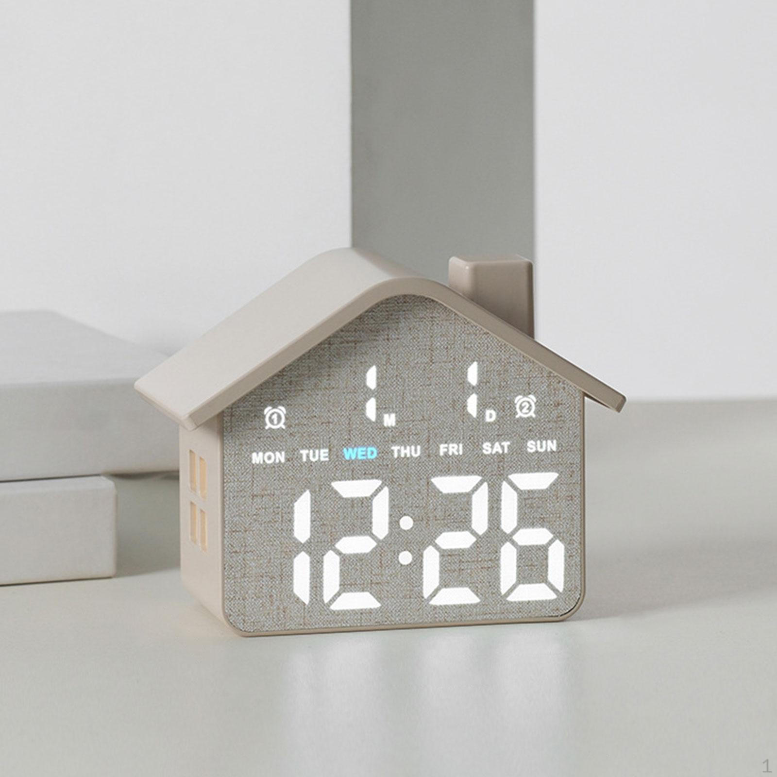 

Desk Clock, House Shape Digital Alarm Clock for Office Kitchen