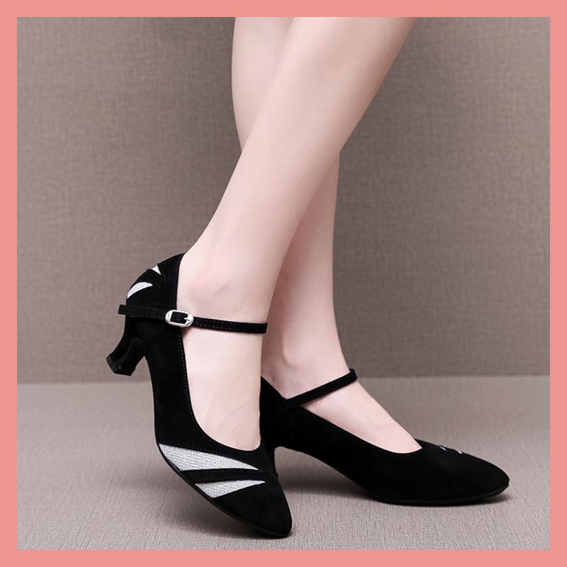 

Обувь для современных танцев на среднем каблуке, женская обувь для бальных танцев, румба, обувь для латинских танцев